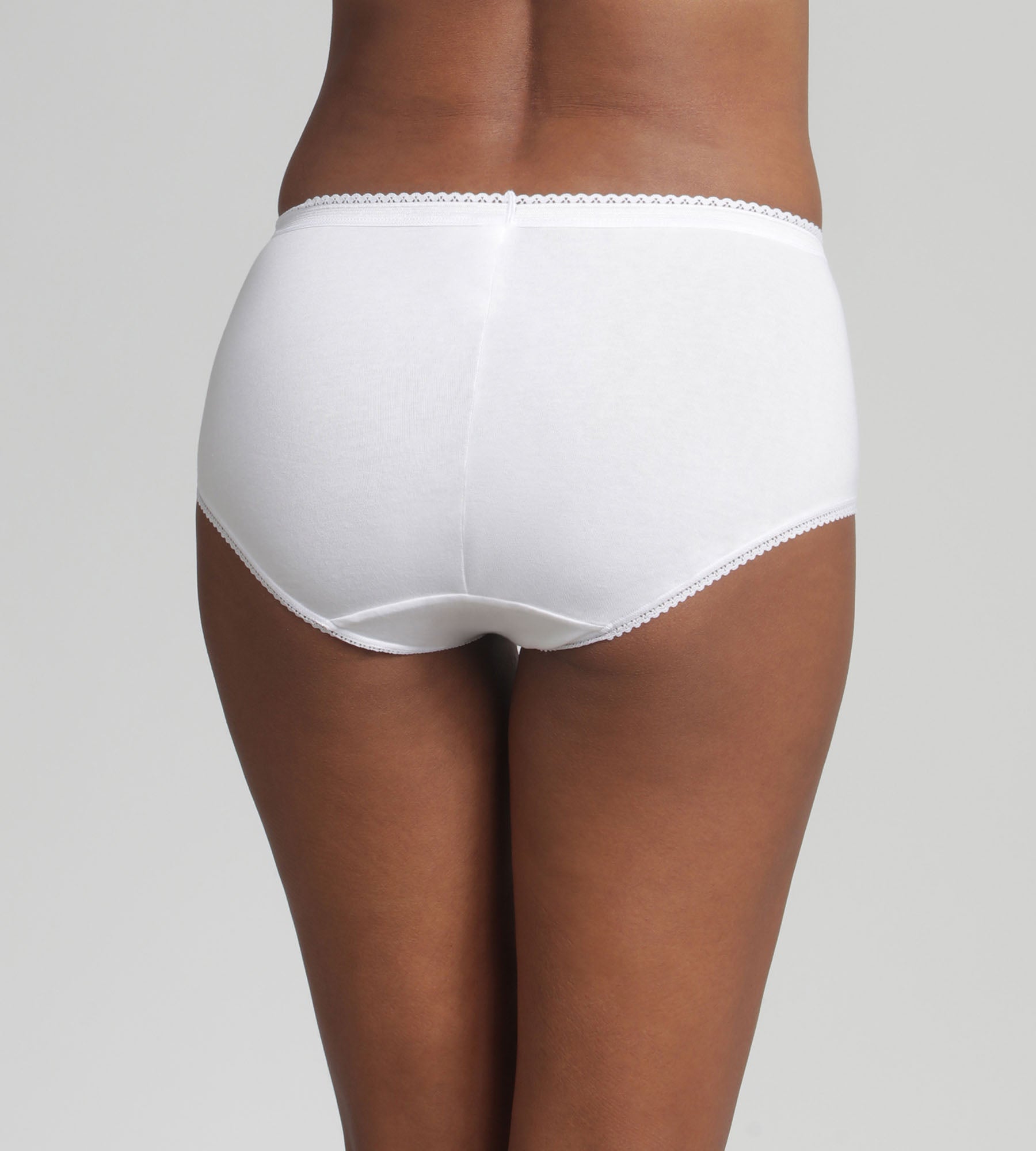 Playtex® 2 bragas midi blancas Algódon & Encaje