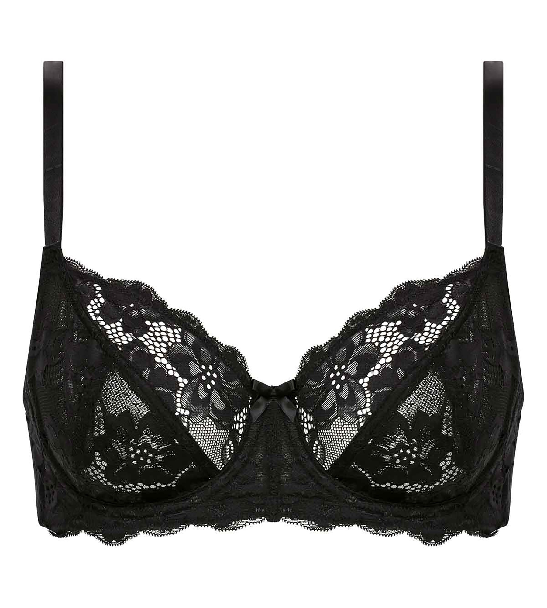 Playtex® Sujetador de encaje de media copa negro Essential Elegance