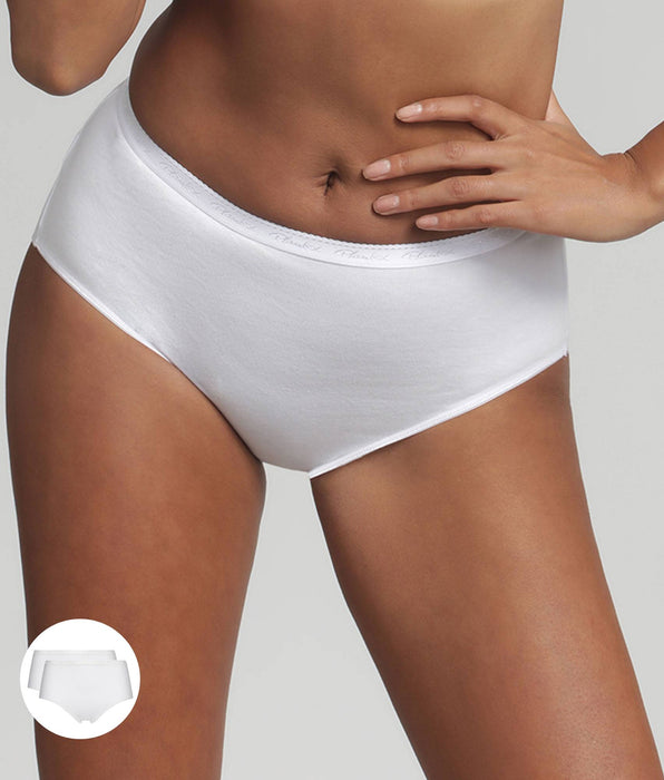 Playtex® Lote de 2 bragas midi blancas Algodón Bio