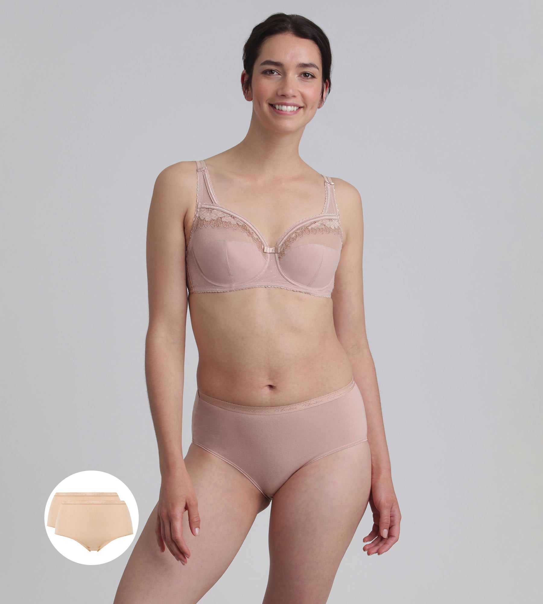 Playtex® Lote de 2 bragas beige Algodón Bio