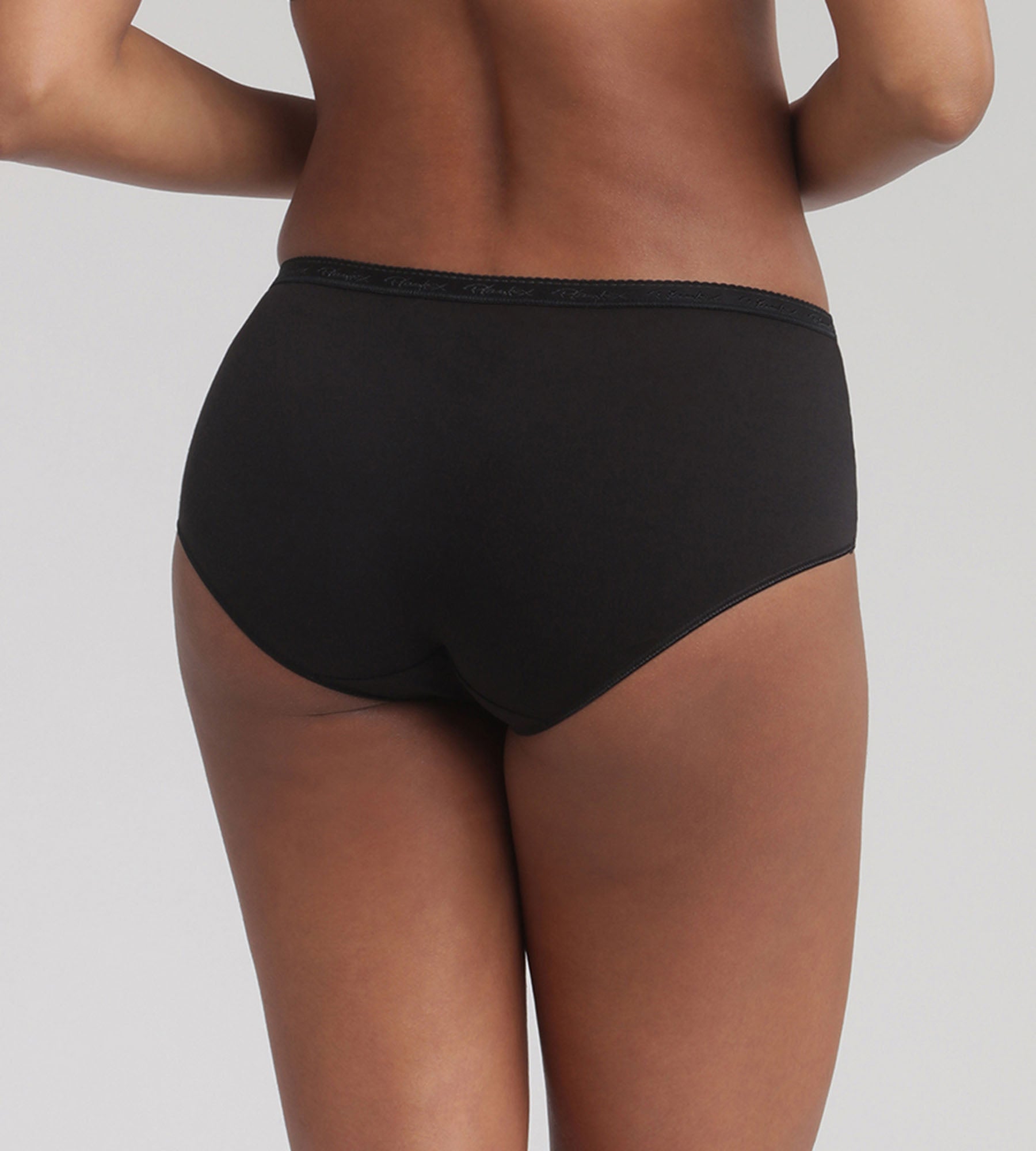 Playtex® Lote de 3 bragas midi negras Algodón Bio