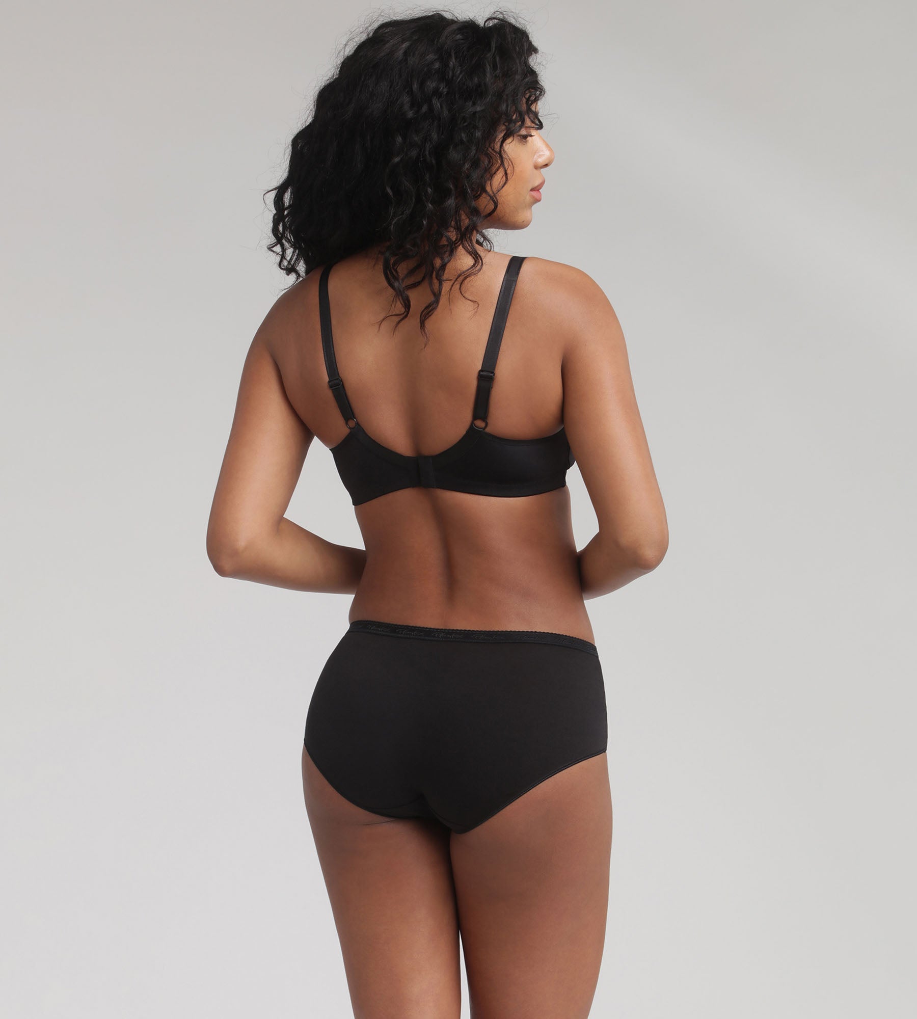 Playtex® Lote de 3 bragas midi negras Algodón Bio