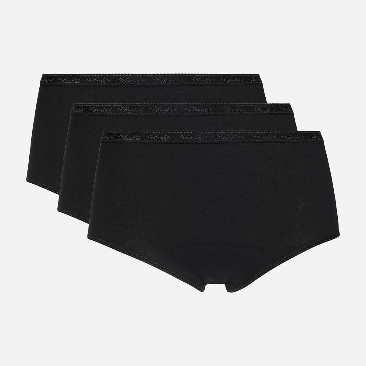Playtex® Lote de 3 bragas midi negras Algodón Bio