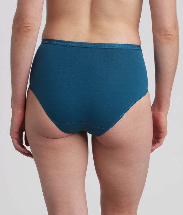 Playtex® Lote de 3 bragas midi rojo carmín, estampado verde y verde pino Algodón Bio