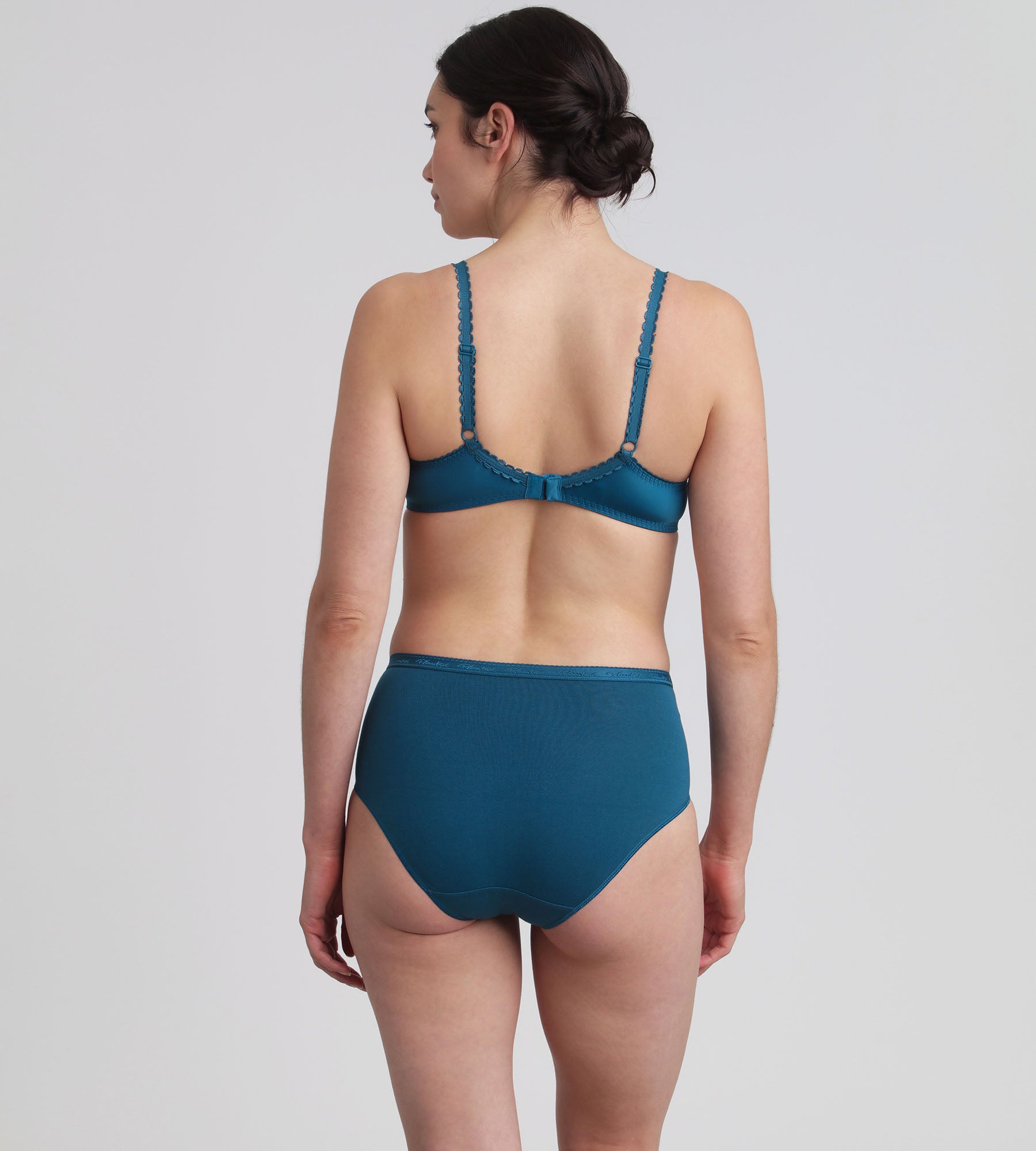 Playtex® Lote de 3 bragas midi rojo carmín, estampado verde y verde pino Algodón Bio