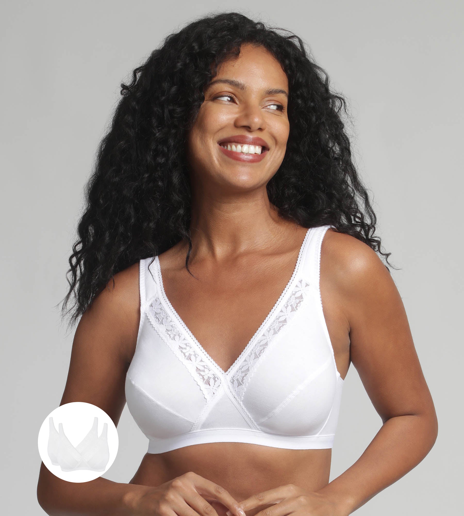Playtex® Lote de 2 sujetadores sin aros blancos Cruzado Mágico