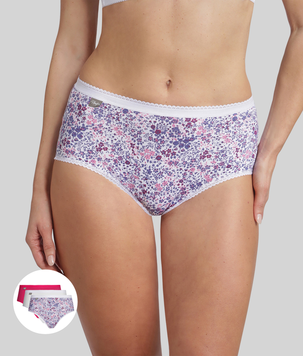 Playtex® Lote de 3 bragas moradas Algodón Stretch