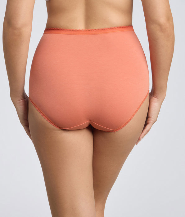 Playtex® Pack de 3 bragas de talle alto naranja, beige, estampado floral Algodón Stretch