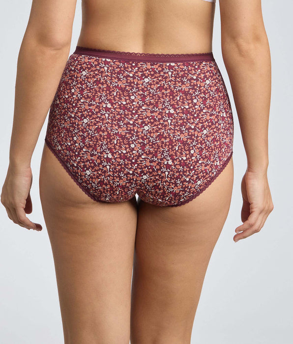 Playtex® Pack de 3 bragas de talle alto morado, beige, estampado floral Algodón Stretch