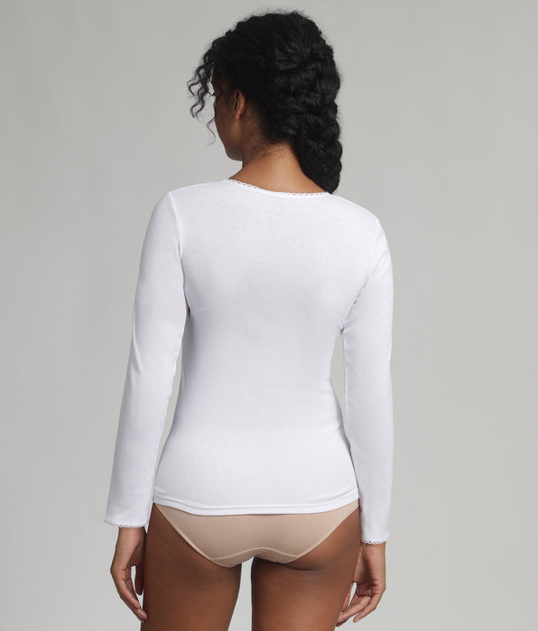Playtex® Camiseta de manga larga blanca Princesa Termal Fibra