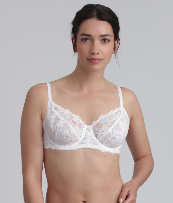Playtex® Sujetador de encaje de media copa blanco Essential Elegance