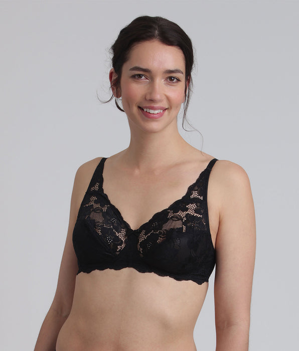 Playtex® Sujetador de encaje negro sin aros Essential Elegance
