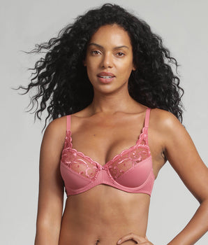 Sujetador con aros rosa Essential Elegance Bordado
