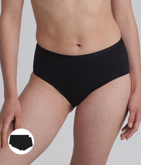 Playtex® Lote de 2 bragas negro Algodón Bio