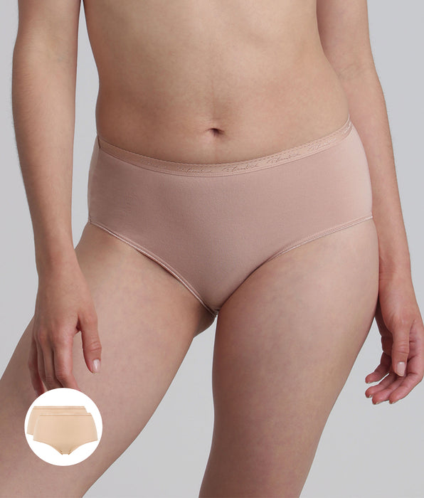 Playtex® Lote de 2 bragas beige Algodón Bio