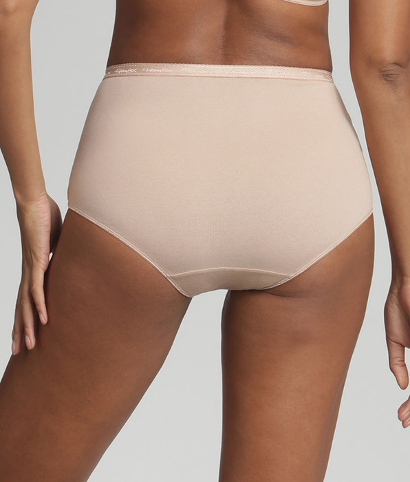 Playtex® Lote de 2 bragas talle alto beige Algodón Bio