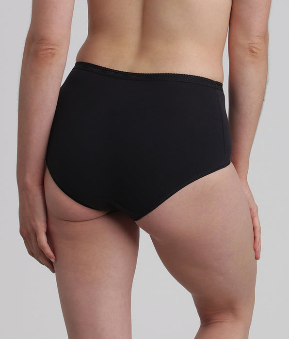 Playtex® Lote de 3 bragas talle alto negras Algodón Bio