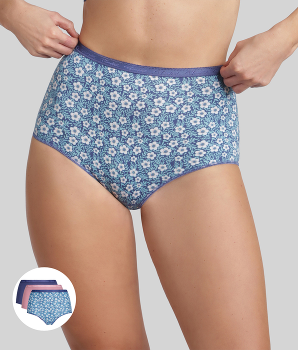 Playtex® Lote de 3 Braga de cintura alta azul, estampado azul claro, rosa orquídea Algodón orgánico