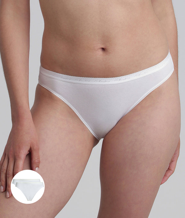 Playtex® Lote de 2 bragas bikini blancas Algodón Bio