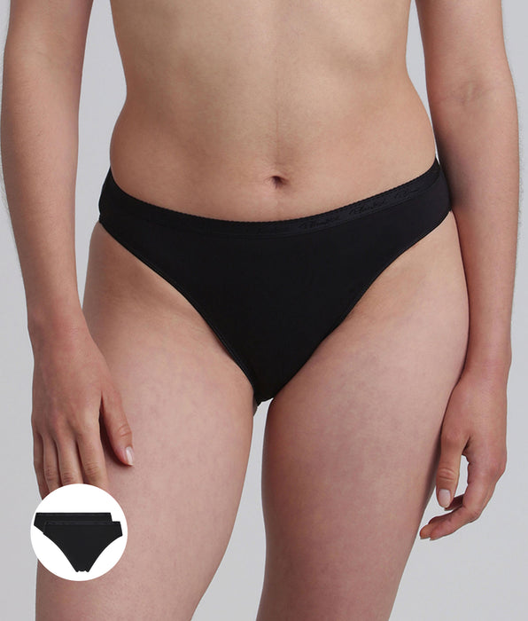 Playtex® Lote de 2 bragas bikini negras Algodón Bio
