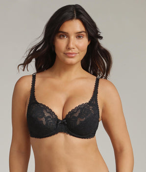Sujetador con aros negro Flower Elegance Reciclado