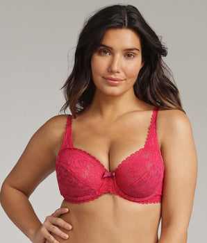 Sujetador con aros rojo rubí­ Flower Elegance Reciclado