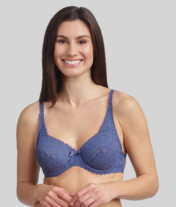 Playtex® Sujetador con aros azul cobalto Flowery Lace Reciclado