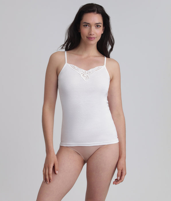 Playtex® Camiseta tirantes finos blanca Cherish Cotton & Lace
