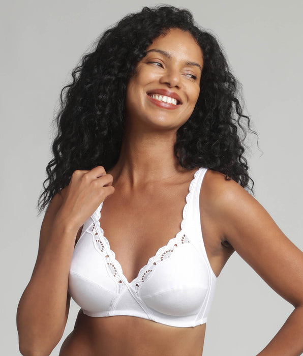 Playtex® Sujetador de algodón sin aros en blanco Cotton Line