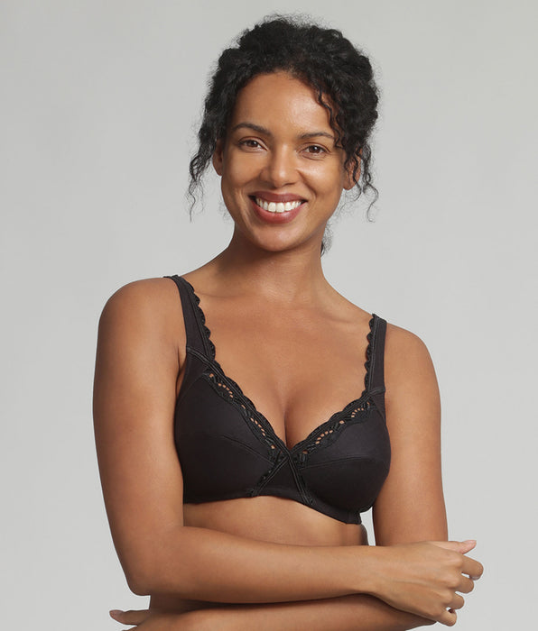 Playtex® Sujetador de algodón sin aros en negro Cotton Line